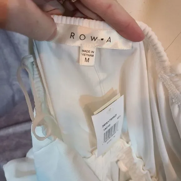 Row.A White Godet Hem Romper Size Medium - Picture 5 of 7
